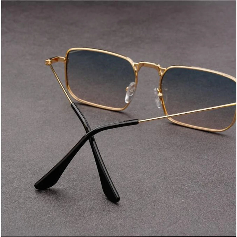 2024 Metal Square Red Lens Sunglasses for Men Top UV Protection Sunscreen Ultra Clear Glasses for Women 250317