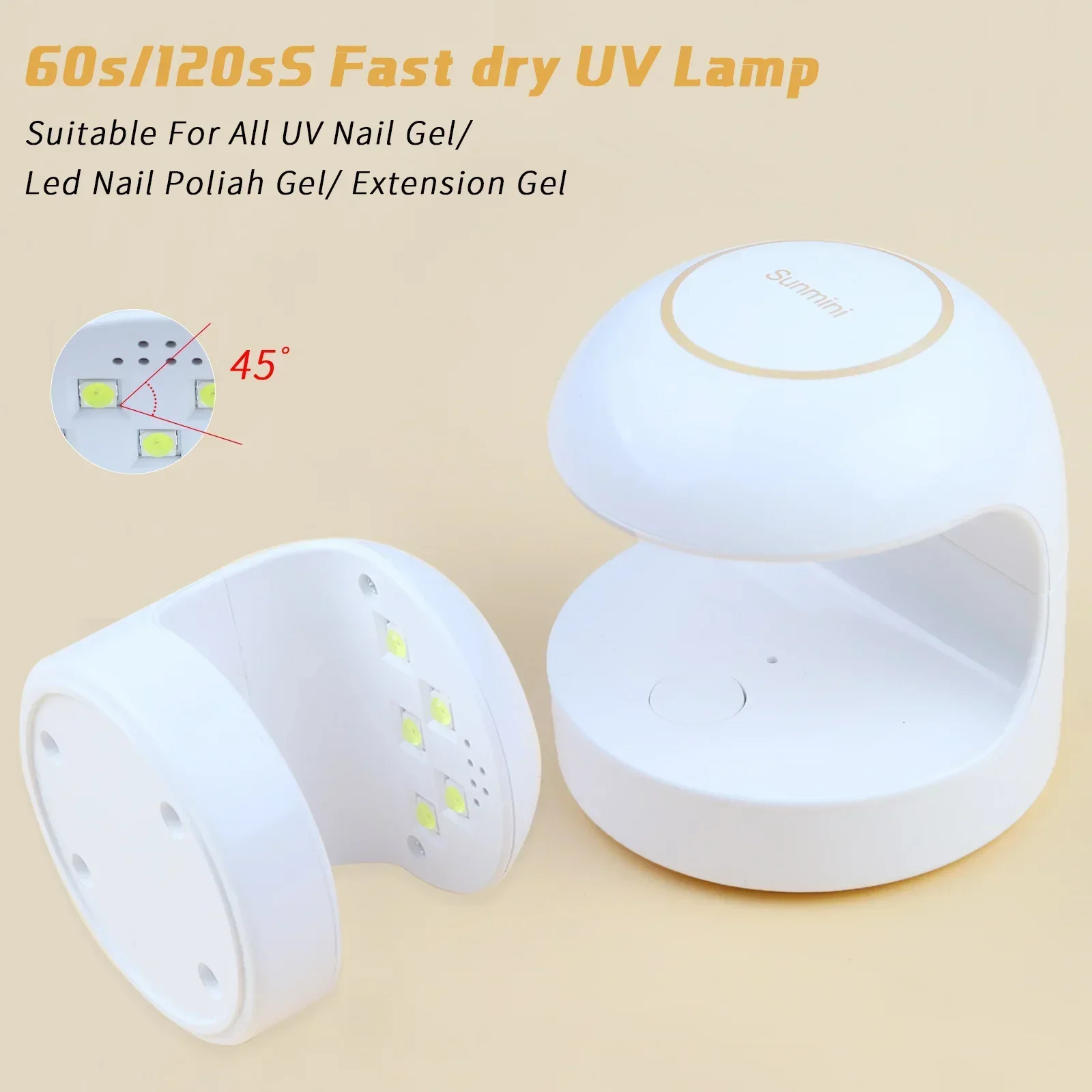 18W nail dryer mini USB UV LED light art white egg shaped n 120S gel polishing tool fast drying curing 250325