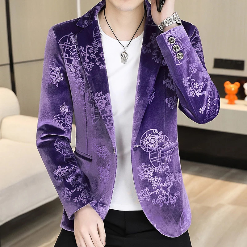 Blazer Mens Fashion Business Gentleman Wedding English Style Banquet Work Canary Outdoor Leisure Slim 250326