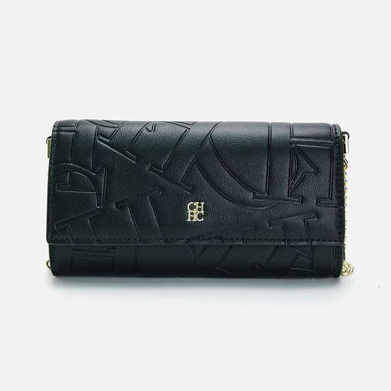 Ch High Quality Fashion Pure Colour Ladies Senior Sense Shoulder Bag Letter Print Design Temperament
