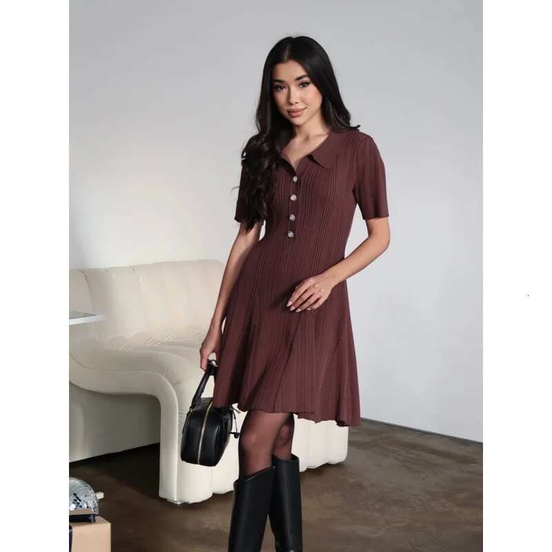 Dongdumaoyi Sexy Mini Jurk Gebreide Hoge Taille Paraplurok Lente Zomer Vintage Elegante Korte C