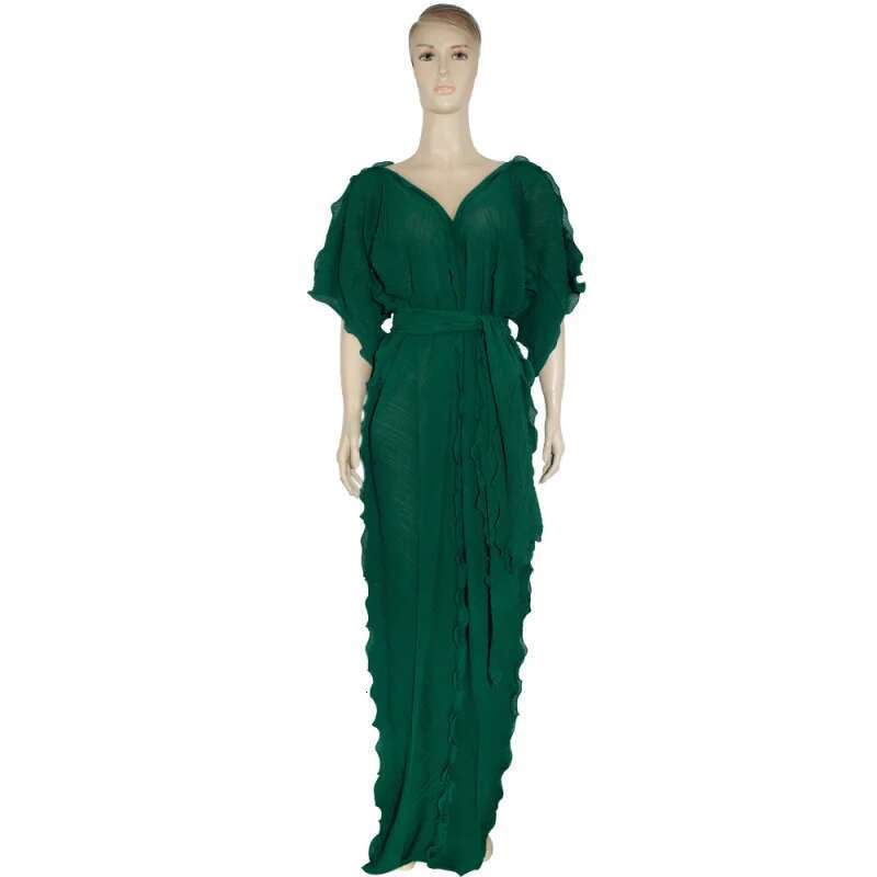 Dongdumaoyi Plus Size Plooirok Met Geperste Ruches En Pareldetails Damesmodejurk