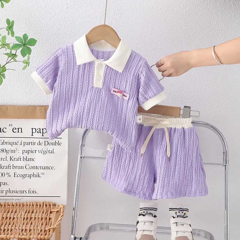 2025 New Summer Baby Girl Clothing Childrens Cotton T-shirt Shorts 2 pieces/set Preschool Clothing Baby Fashion Clothing Childrens SetT250327