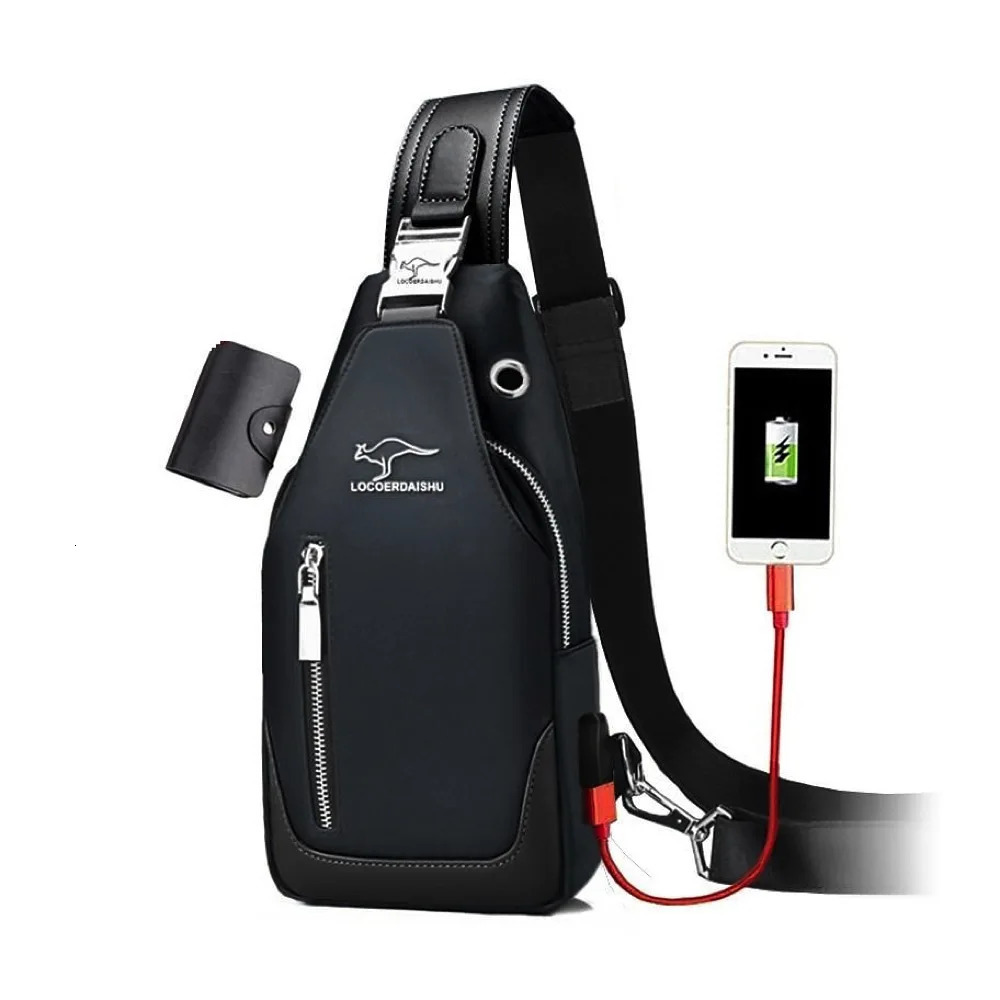Mens Chest Bag Fashion Korean Leisure Sports Waterproof Oxford Cross Body Shoulder Messenger 250326