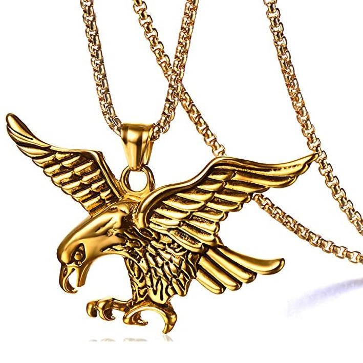 Eagle pendant necklace, titanium steel retro domineering accessory