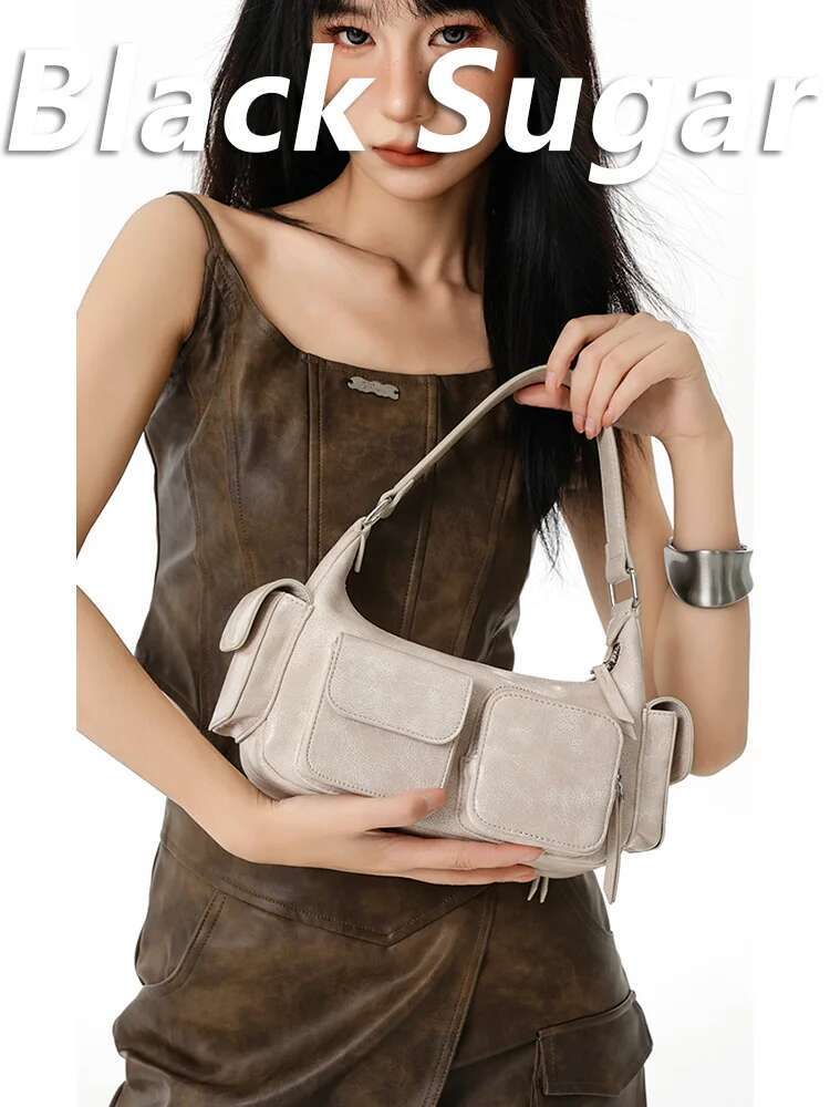 Retro Ladies Shoulder Underarm Bags Leather Vintage Fashion Trendy 2024 New Womens Purses And Handbags Brand Y2k