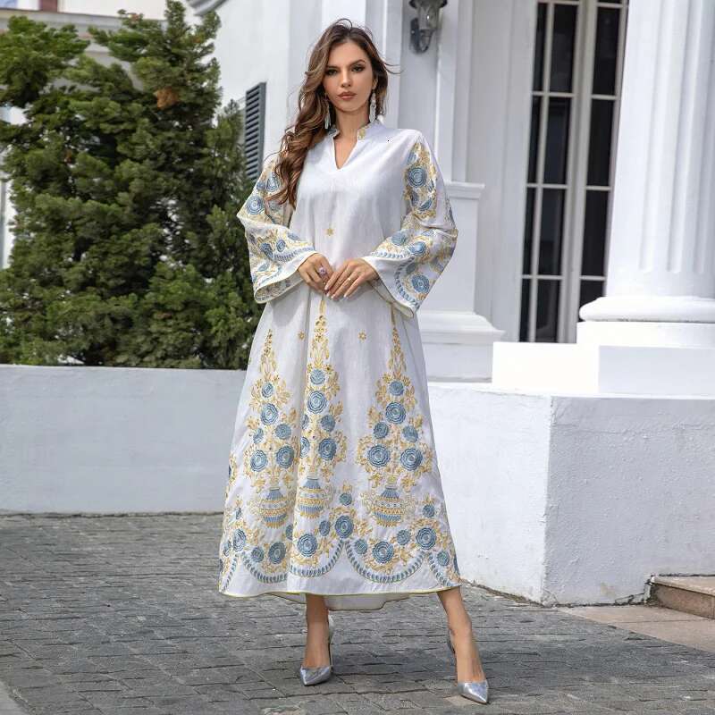 Dongdumaoyi Midden Oosten Dubai Gewaad Moslim Vrouwen Geborduurde Avondjurk Moslim Jurk Mode W