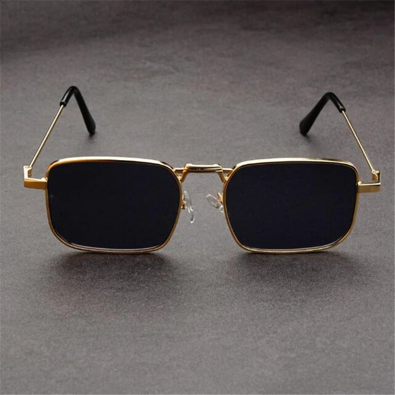 2024 Metal Square Red Lens Sunglasses for Men Top UV Protection Sunscreen Ultra Clear Glasses for Women 250317