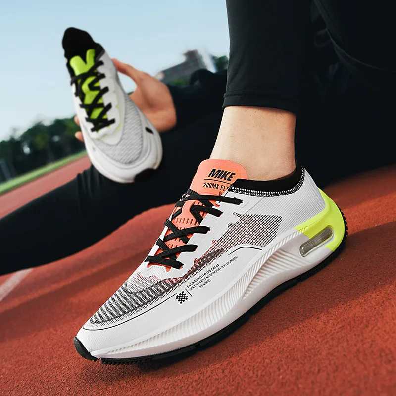 New male and female sports enthusiasts running shoes with lightweight breathable air cushion shock absorber Bblack gold size 36-46 Y250325