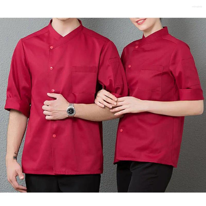 Men's Jackets Women 3/4 Sleeve Chef Coat Work Clothes Kitchen Jacket M