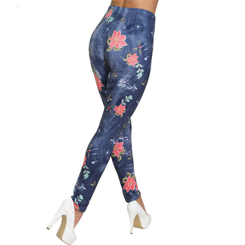 Women Yoga Pants New High Waisted Slim Fit Printed Yoga Outdoor Sports Running Leggings Fitness Women S Pants Flower Pattern
