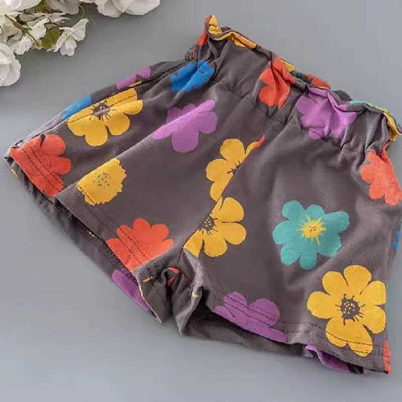 Summer baby girl clothing set childrens printed T-shirt and shorts 2-piece set childrens fashion topT250327