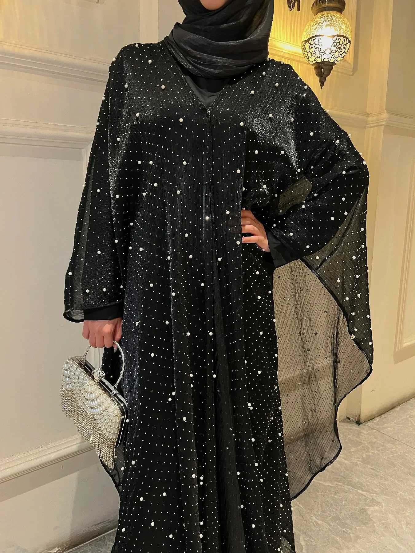 Starlight Abaya Shining Abaya two-piece set Abaya cardigan and bottom outfit X250327