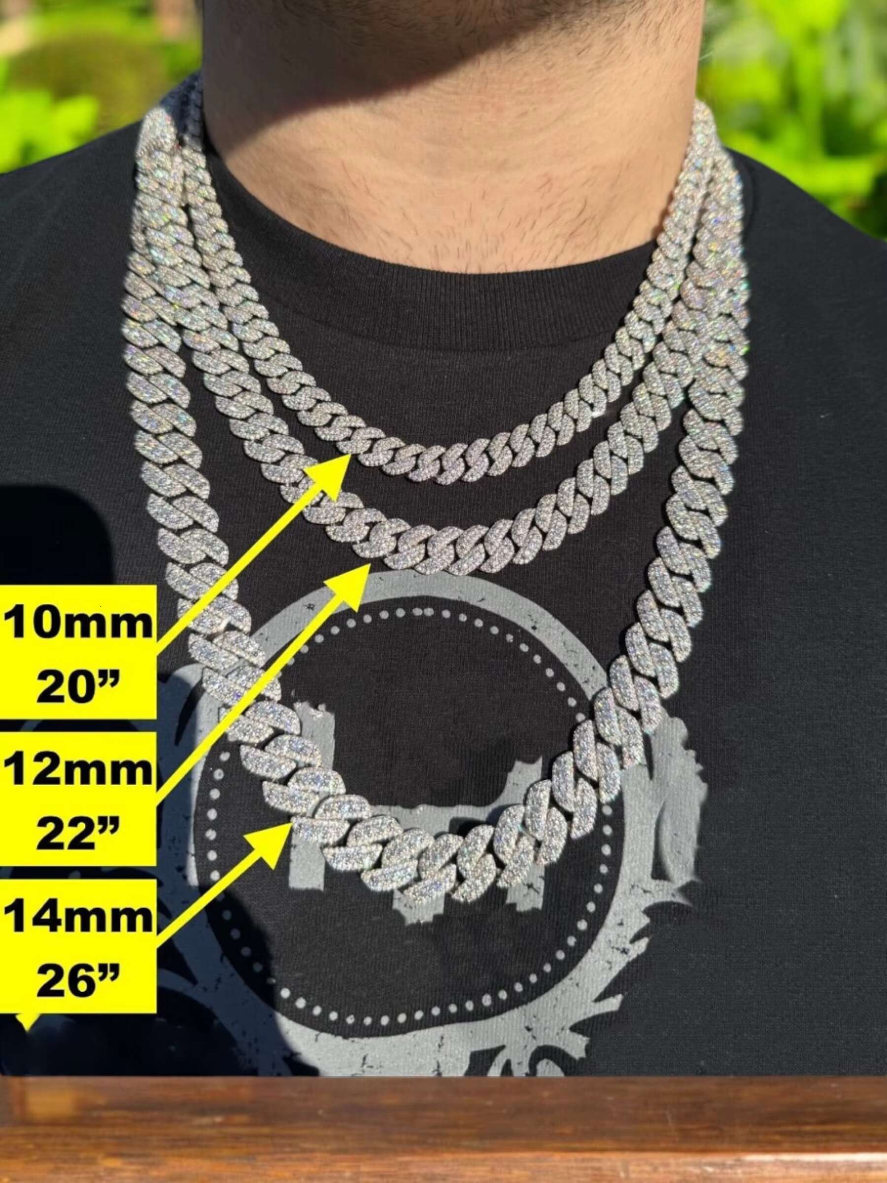 20.51 TCW 925 Silver Unisex Custom 14MM 22inch Miami Icy VVS Moissanite Diamond Cuban Link Chain Necklace at Reliable Price