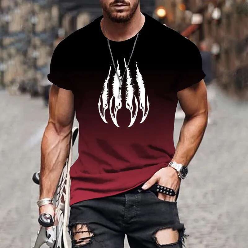 Camiseta con D prints d gradado para hombre ropa decortiva de manga corta secado r pido sweat informal fashionable