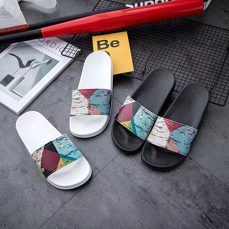 Fashion Womens Print Slippers Flat Summer Beach Slides Comfortable Slippers Open Toe Shoes