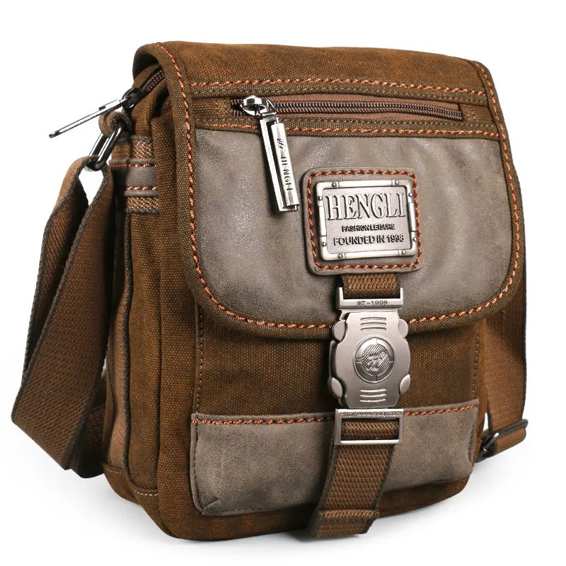 Retro Canvas Durable Shoulder Bag Mens Teenage Boys Cross Messenger Body 250326