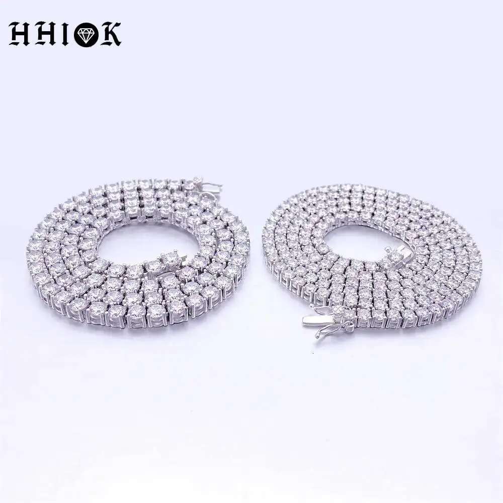 Fine Jewelry 3mm 4mm 5mm 925 Sterling Silver Vvs Moissanite Tennis Chain Iced Out Diamond Tennis Chain Necklace For Men Women