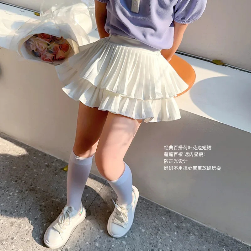 Skirts for Girls Cake Skirt Summer White Skirt Princess Style Childrens Puff Skirt Loungewear Outfit Items 250326