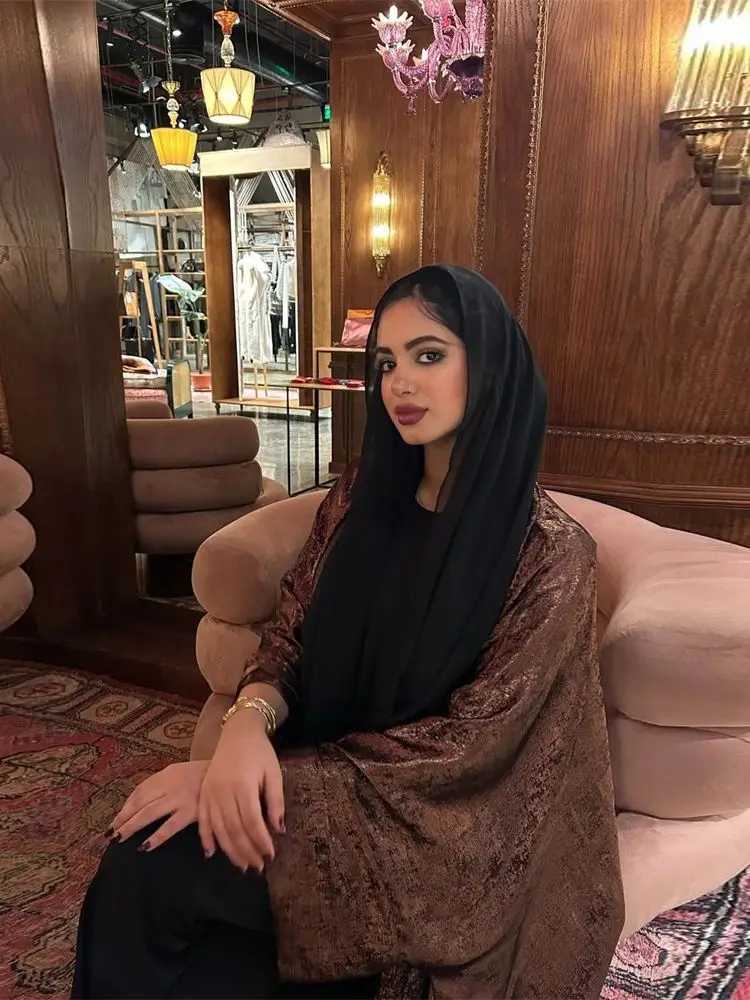 2025 Ramadan Eid Open Dubai Luxury Abaya Damen Modest Kimono Coat 2025 Muslim for Women Islam Clothing Ka Robe Femme Musulmane X2505145