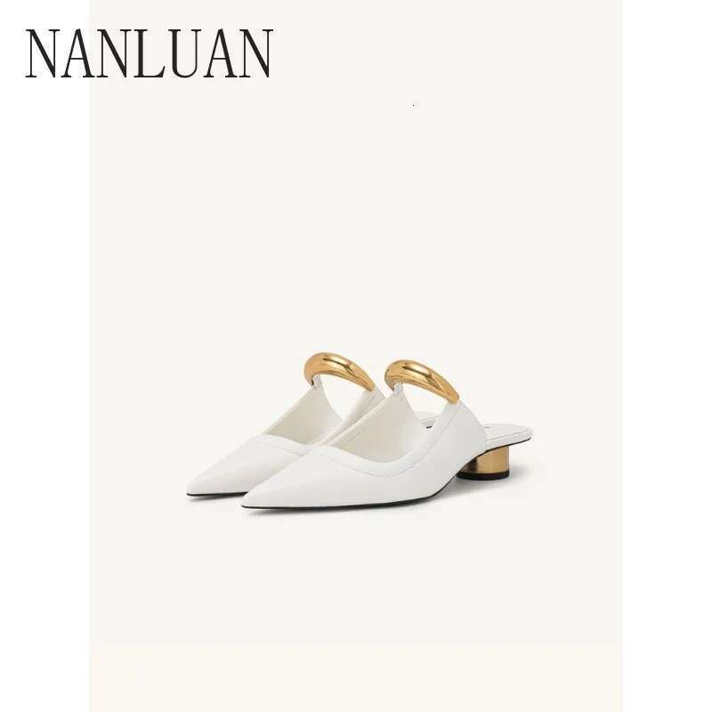 Boutique High-end New Pointed Toe Solid Color Women's Shoes Comfortable High-heeled Fashion Slippers