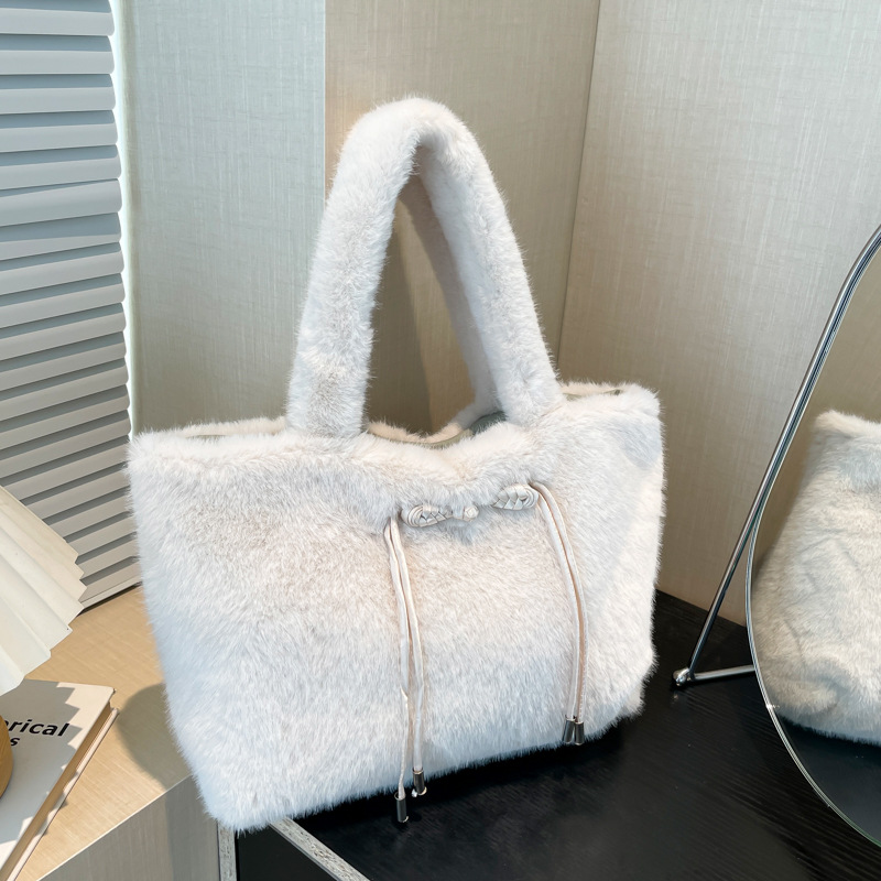 free shipping new tote Bag Plush File bag Ladies literary square hand held on one shoulder