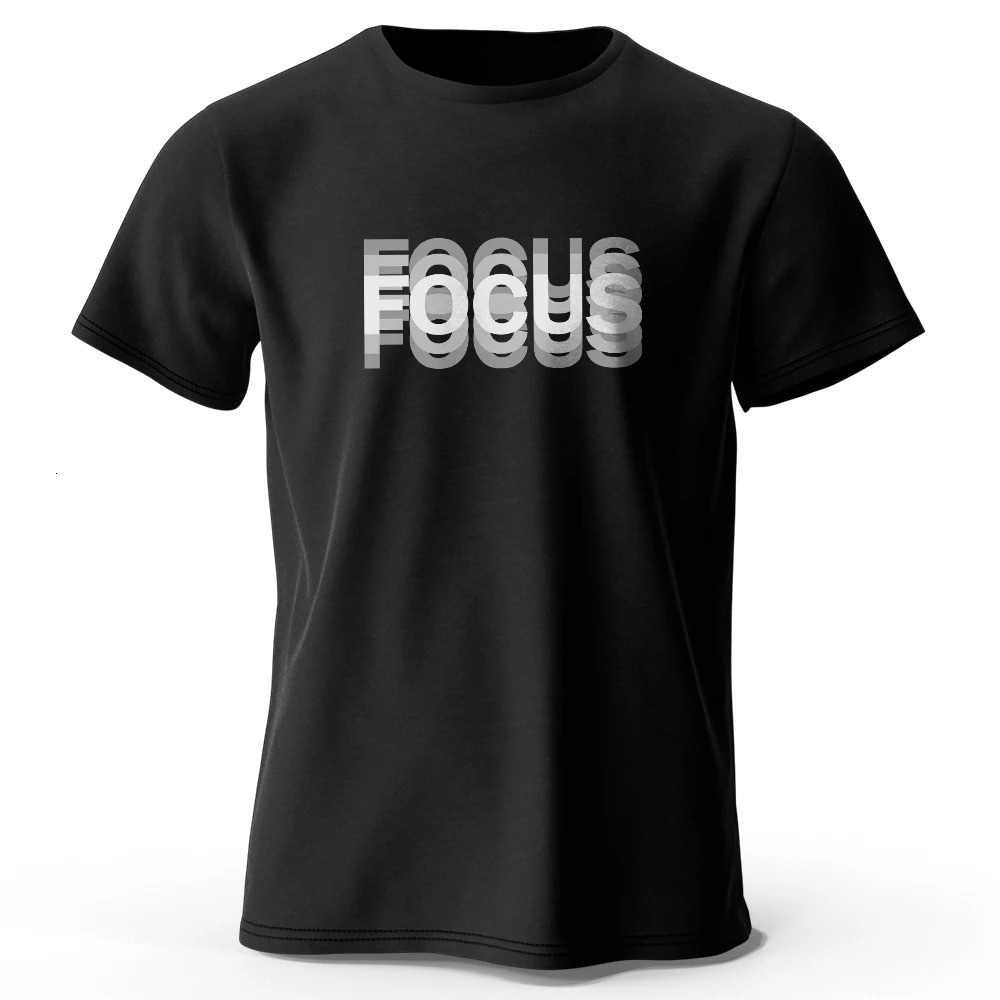 Focus Letter Minimalist style 100% cotton Tshirt lightweight round neck short sleeved perfect for men and women 250327