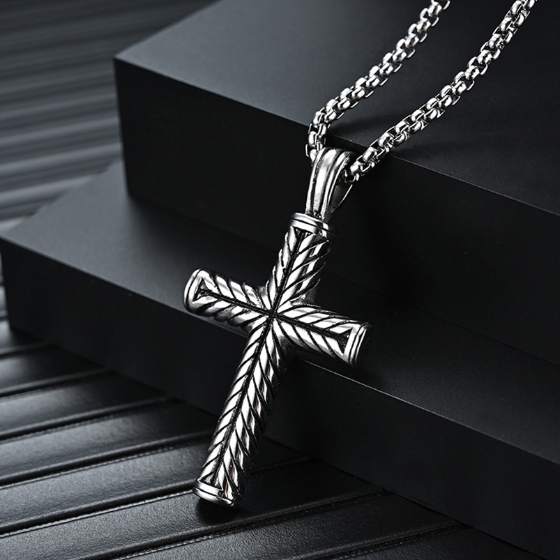 Personalized Cross Titanium Steel Necklace Men's Stainless Steel Pendant