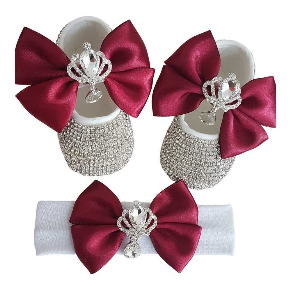 Dollbling Luxury Diamond Baby Shoes Pacifier Set Red and Blue Set Kindergarten Gift Little Girls First Birthday Shoes Photography X250129