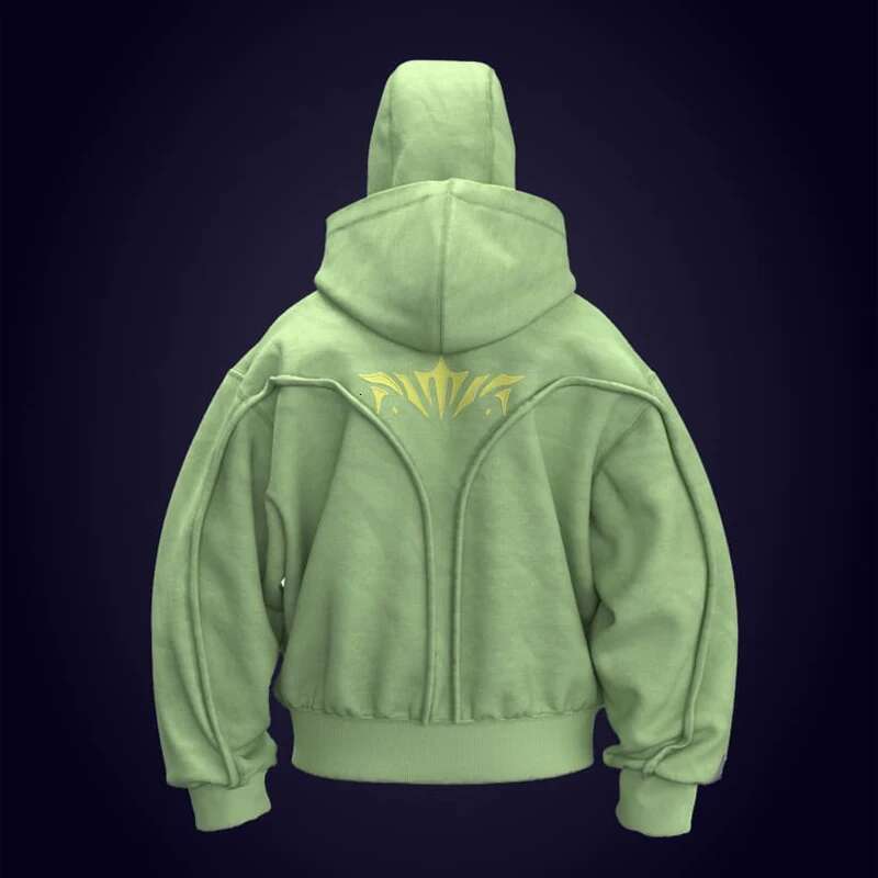 Phantom Hoodie Zip Up Double Hat Balaclava Embroidery Patch Streetwear Dark Gothic Heavyweight Unisex Oversize Sweatshirt