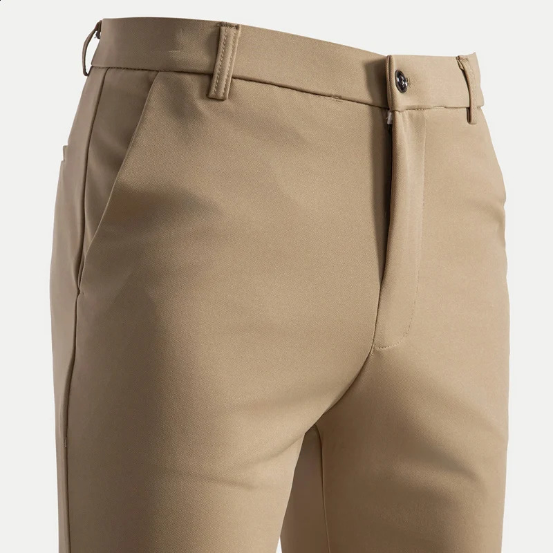 29-42 Mens Summer Thin Fashion Business Casual Suit Pants Long Pants Mens Elastic Straight Sleeve Formal Pants Plus Size 28-40 250317