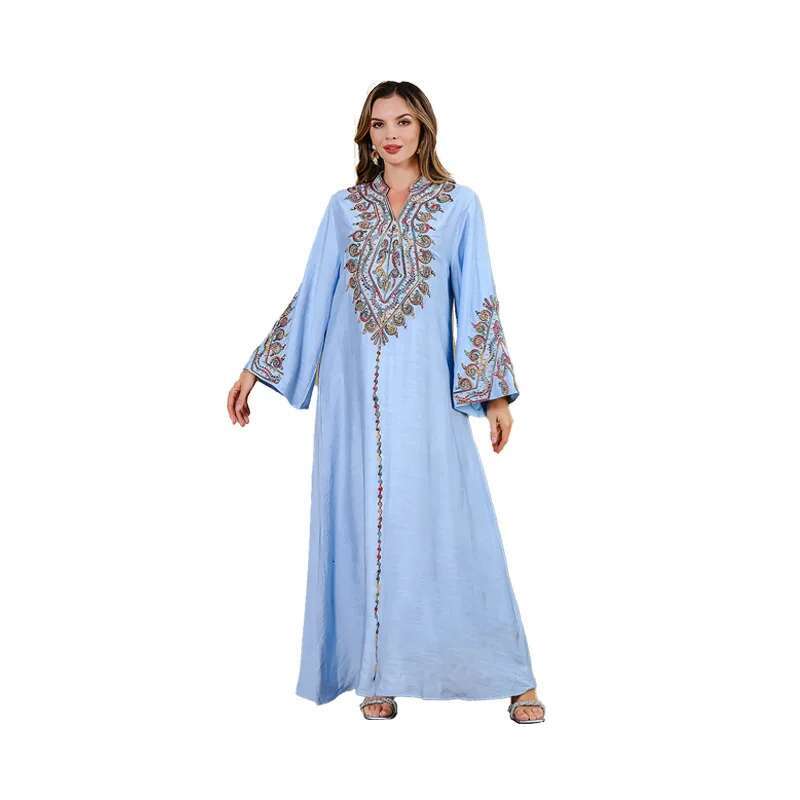 Dongdumaoyi Midden Oosten Saudi Moslim Touw Borduren Abaya Dameskledingabaya Dames Elegante Gewaad Jurk Nieuwe W