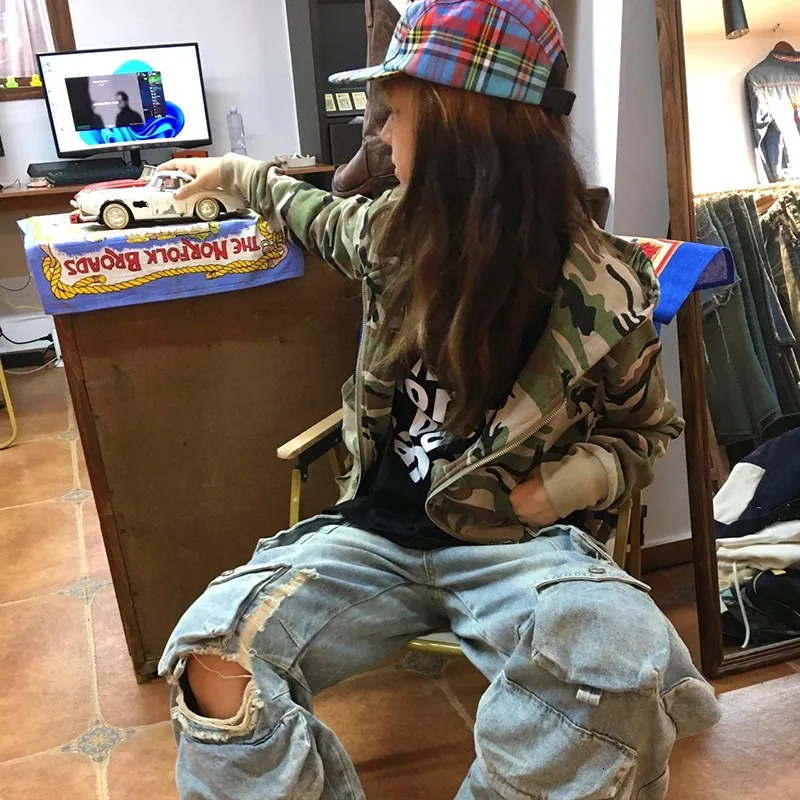 Karrram Japanese Y2k cut jacket retro Harajuku short jacket 2000s Korean fashion camouflage zipper hooded sweatshirt Grunge 250322