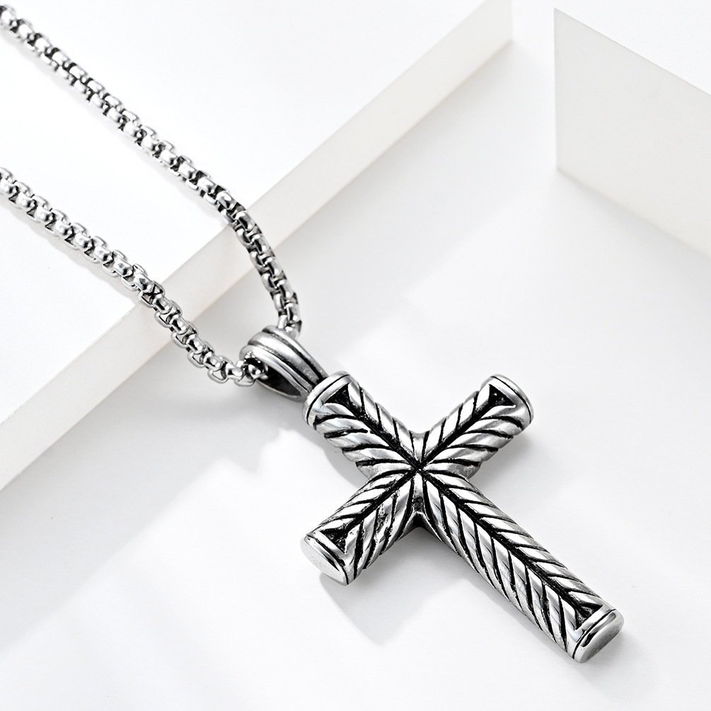 Personalized Cross Titanium Steel Necklace Men's Stainless Steel Pendant