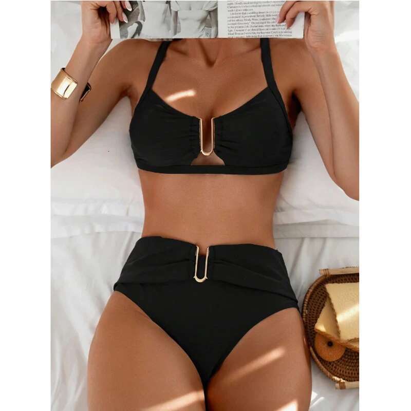 Push Up Bikini Set Swimsuit Two Pieces High Waist Backless Swimwear Women Summer Bathing Suits