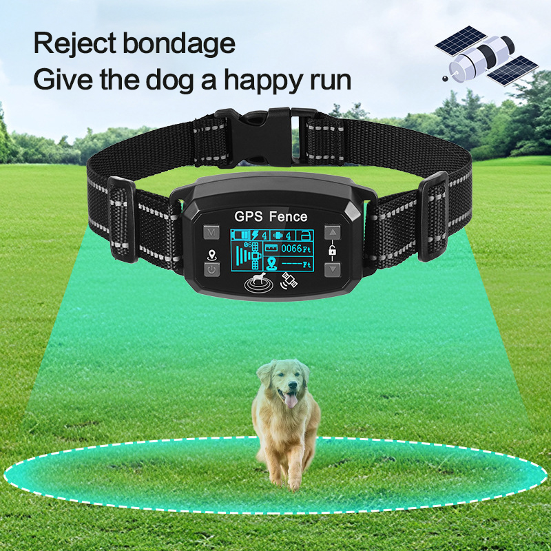 Pet GPS wireless electronic fence dog fence waterproof bark stop device dog trainer training electric shock collar