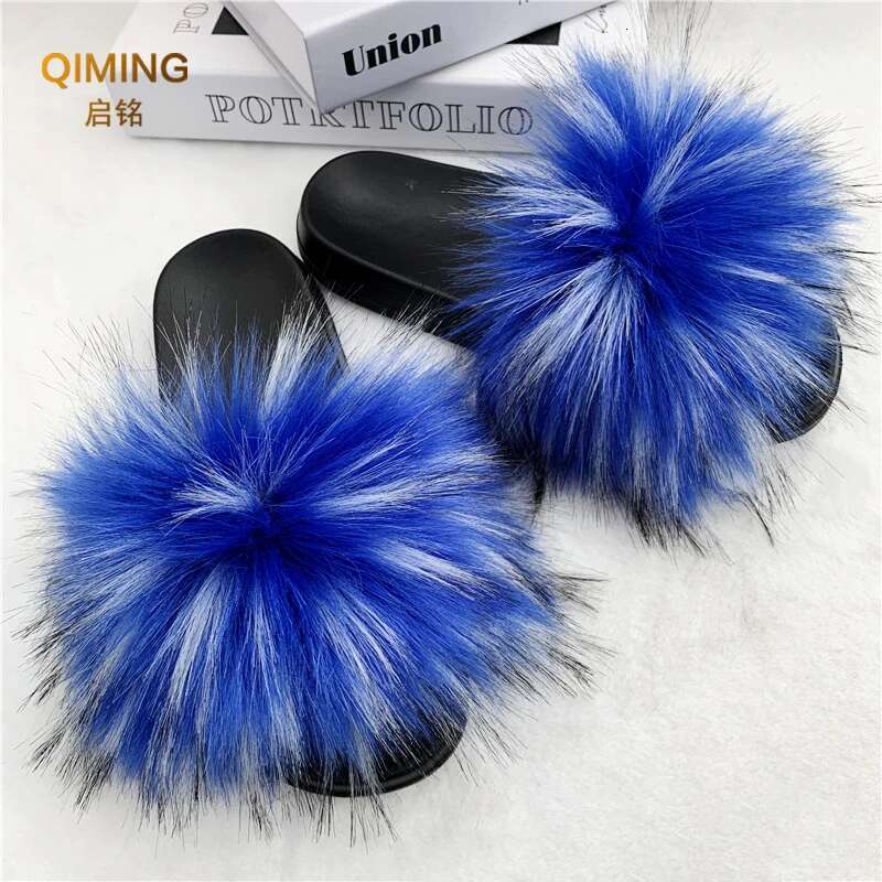 2025 Summer New Women's Artificial Fur Slippers Indoor Plush and Fluffy Designer Fashion Slippers Casual Home Shoes Women's Fur Folding Flat