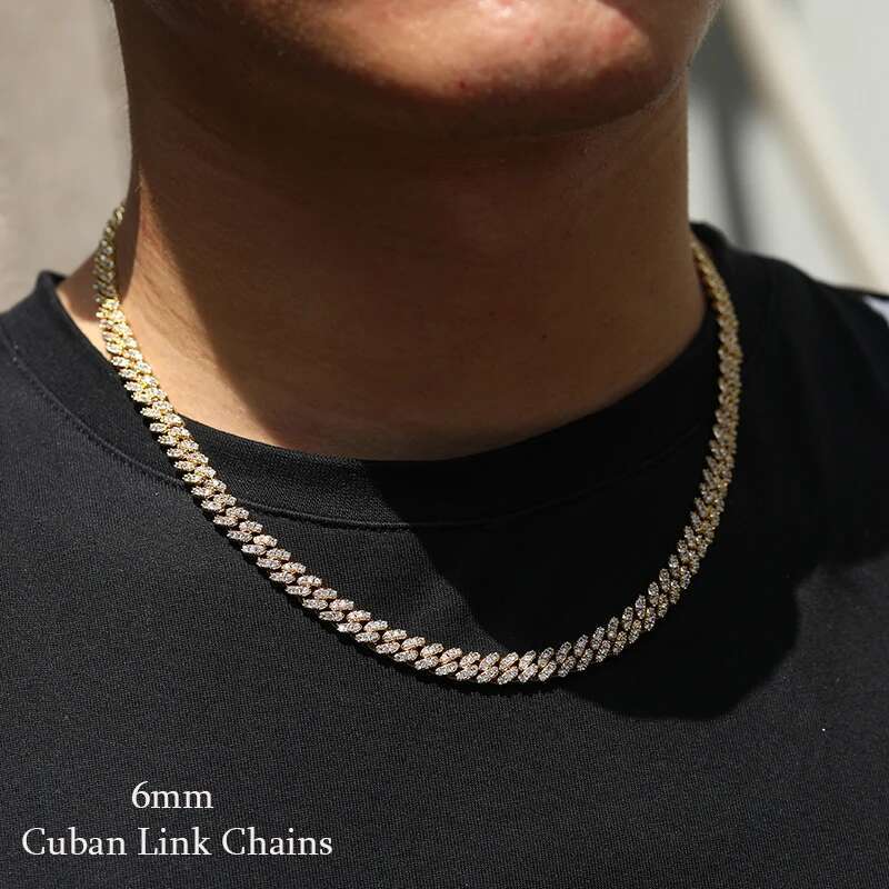 20mm 2 Row Cuban Chain Moissanite Necklace For Men Hip Hop Jewelry 925 Sterling Silver Chain High Quality Dropshipping