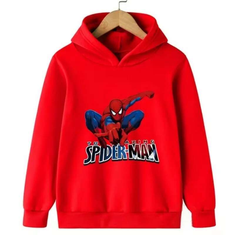 Ddmyshoesvip Children Hoodies Pullover Cartoon Spider Man Printed Kid Casual Tops Spring Autumn Boy Girl Clothing Fashion Sweatshirts