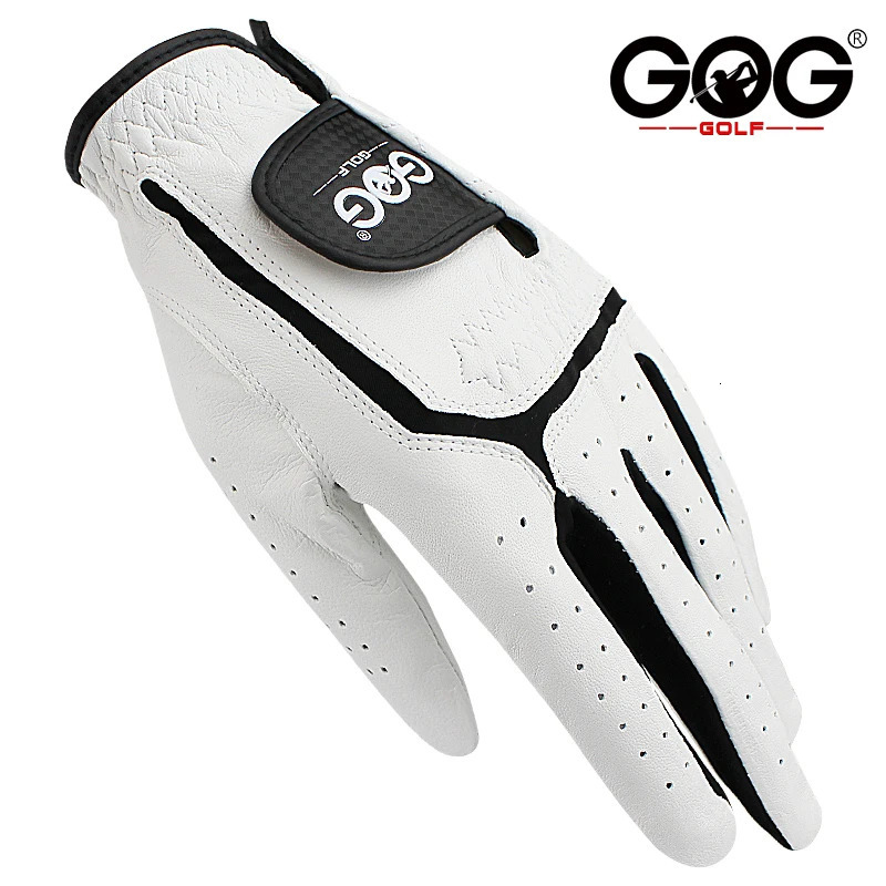 Sheepskin genuine leather Professional Golf Gloves For men white and black lycra Gloves Palm thickening Gift for golfer 250326
