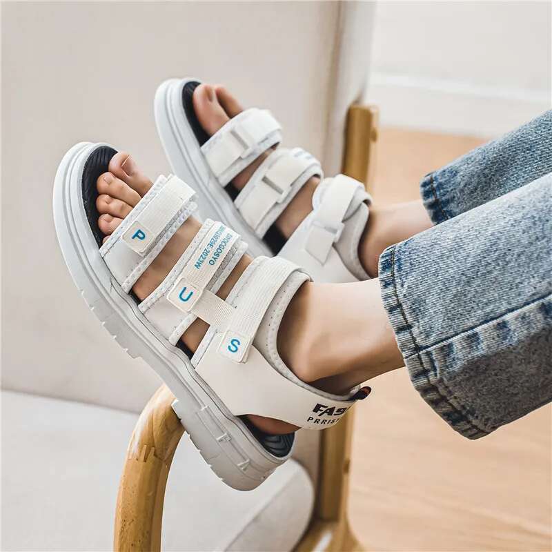 Men's Summer Outdoor Lightweight Breathable Casual Non Slip Sports Roman Sandals Trendy Driving Beach Slippers