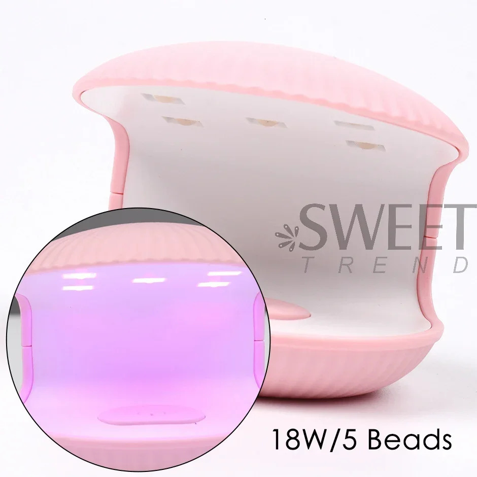 18W shell UV nail lamp dryer Mini single finger egg potherapy machine Quick drying Portable varnish curing process tool CA053 250325