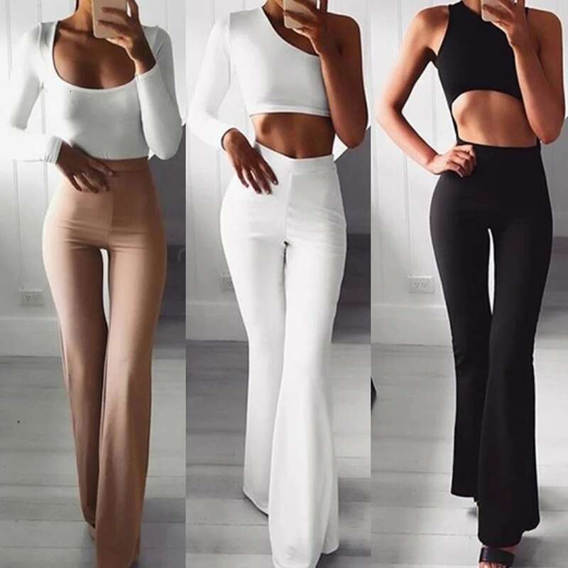 Yoga Flare Leggings Women Fiess Push Up High Waiste Wide Leg Seamless Workout Pants Gym Elastic Tights Exercise Sport Pant