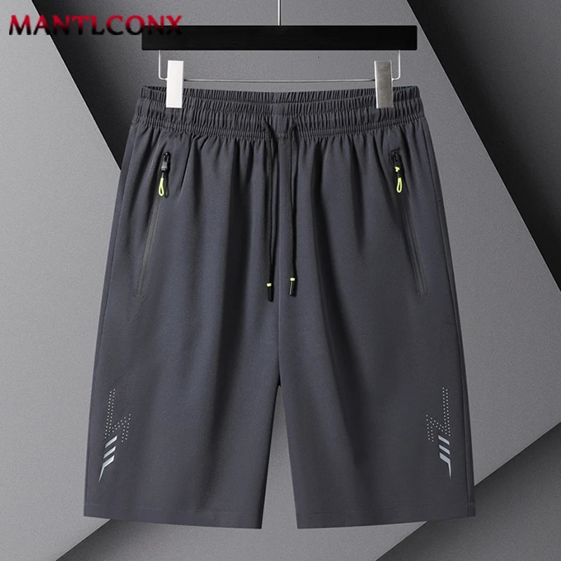 Elastic waist exercise shorts summer mens quick drying gym fitness training running black 3XL 250322