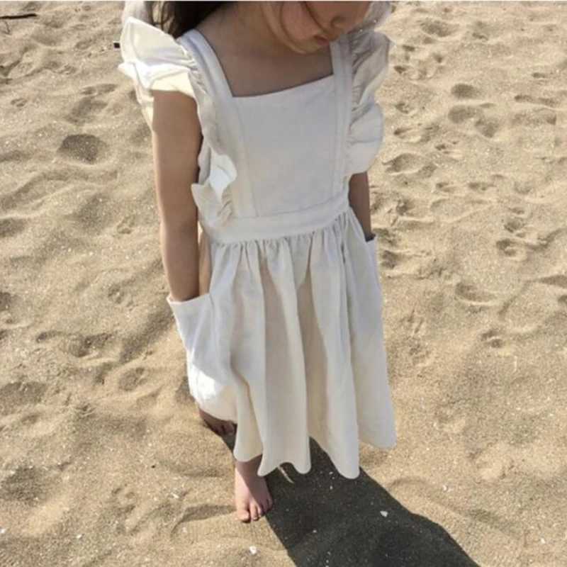 New brand baby girl dress South Korea Japan Sle summer childrens girl dress ruffled childrens clothing tight princess dress W250326
