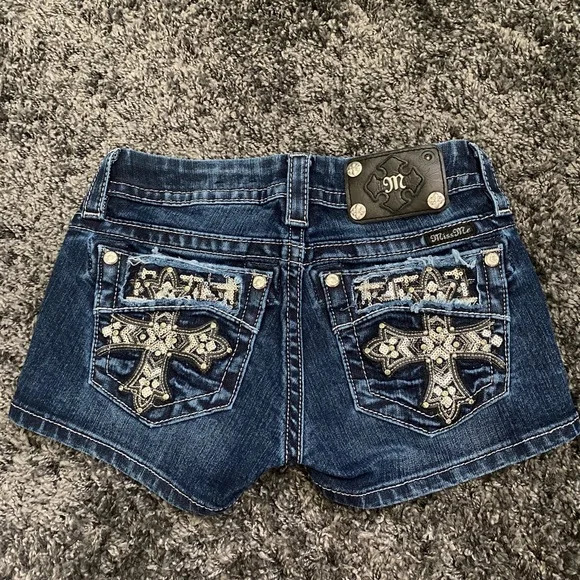 Y2K Mini Shorts Harajuku Vintage Cross Graphic Pockets Embroidery Low Waist Gothic Sexy Girl Hip Denim 250311