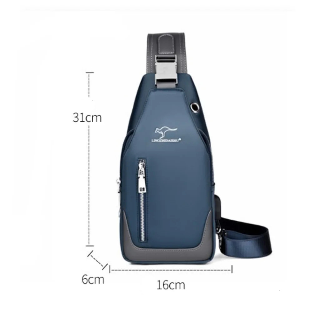 Mens Chest Bag Fashion Korean Leisure Sports Waterproof Oxford Cross Body Shoulder Messenger 250326