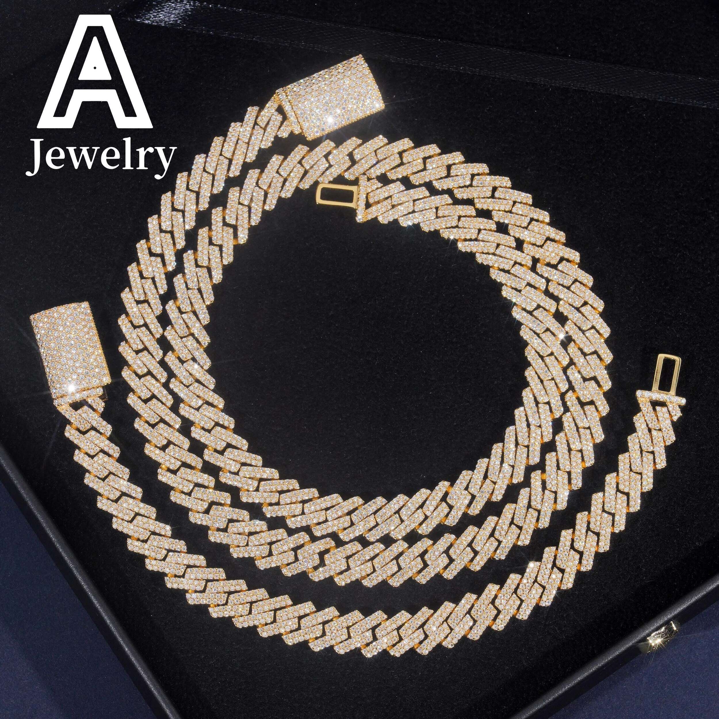 Hot Sale 10mm Diamond Iced Out Cuban Link Chain Custom Hip Hop Jewelry Necklace VVS Moissanite Necklace Bracelet