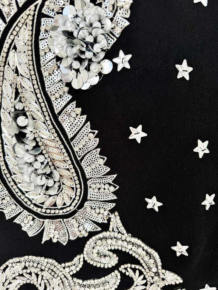 HIGH STREET Newest Fashion 2024 Designer Suit Women's Stunning Beaded Halter Neck Camis Top Mini Skirt Set 2pcs