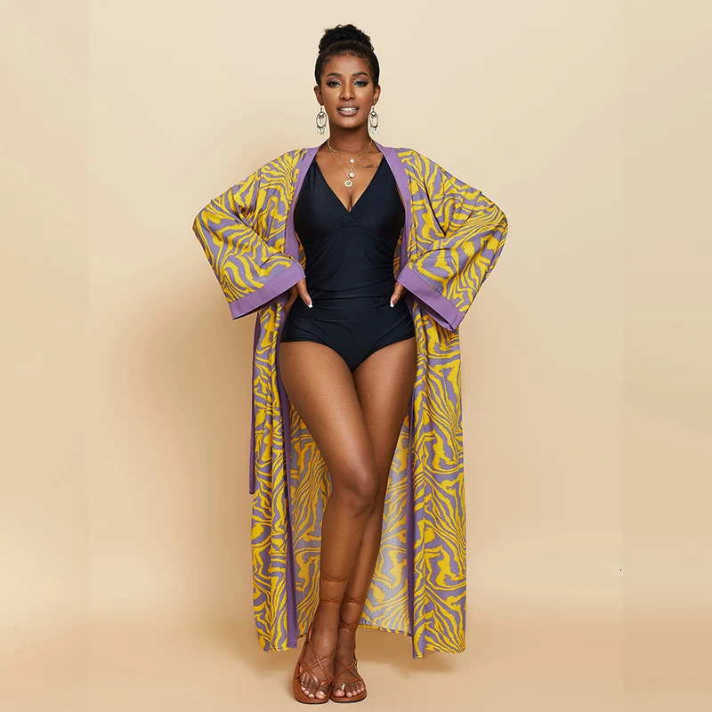 Para Praia kimono beach wear 9color bikini top womens long dress Sarong loose open swimsuit 250326
